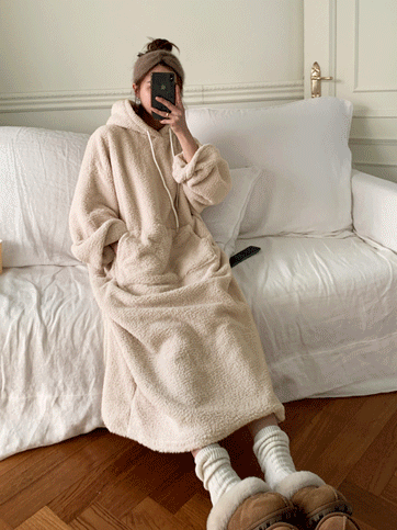 7711 Hooded Fleece Dress