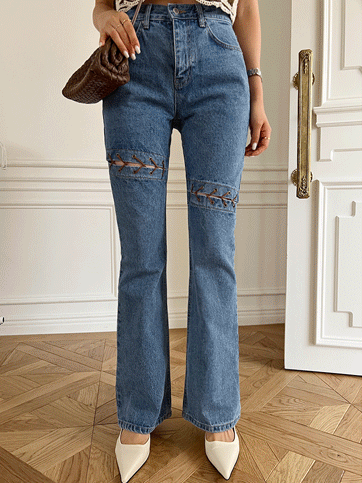 6157 Lace-Up Bootcut Jeans