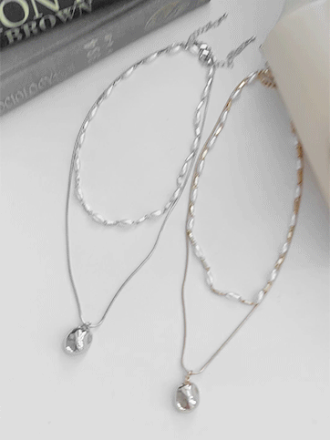 6124 Faux Pearl Chain Strap Necklace