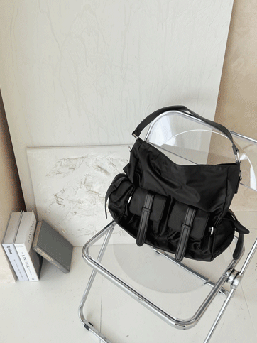 6194 Solid Tone Zip Closure Shoulder Bag
