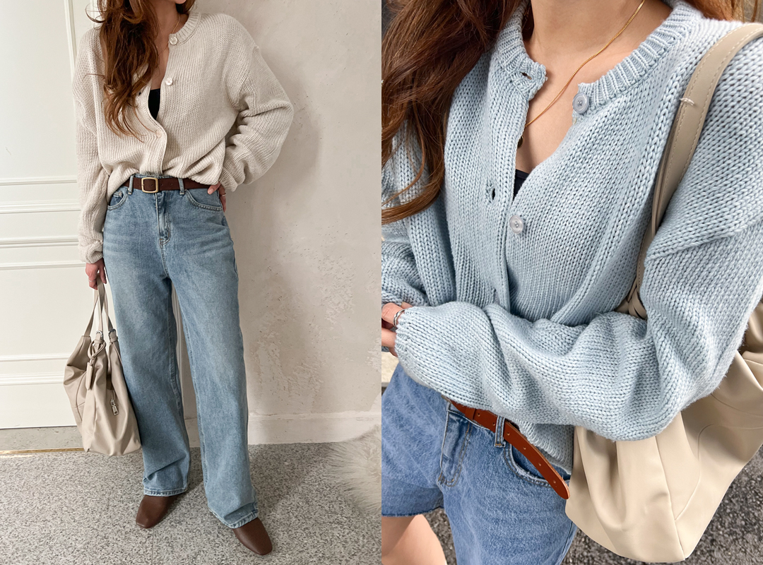 큐페즈 파스텔컬러가디건