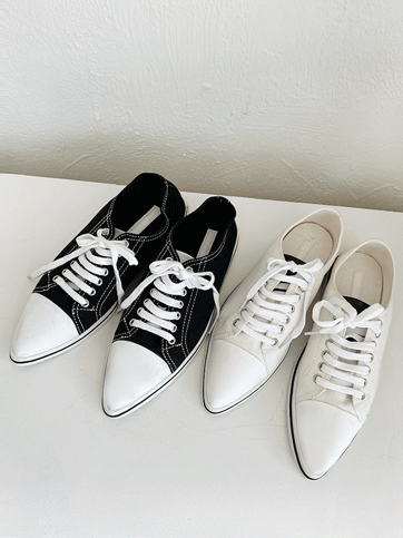 7048 Pointed Toe Canvas Sneakers