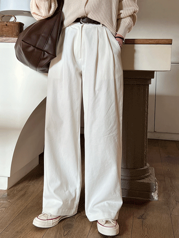 8297 Tuck Front Wide Pants