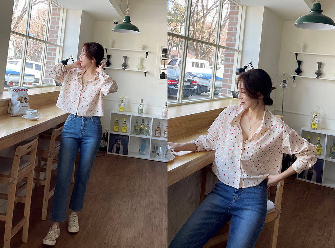 에하프 하트셔츠