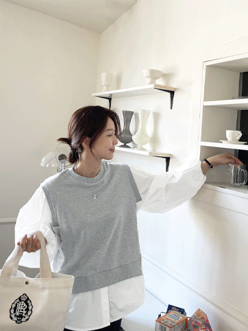 레어딘 레이어드블라우스