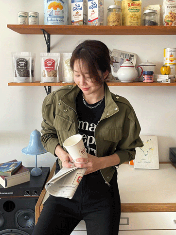 아시폴 크롭야상자켓