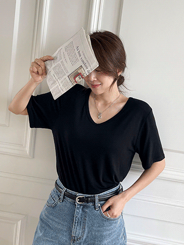 9587 Solid Tone Rayon Blend T-Shirt