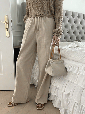 9605 Slit Hem Wide Leg Pants