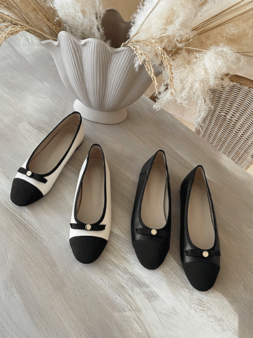9668 Round Toe Mixed Material Flats