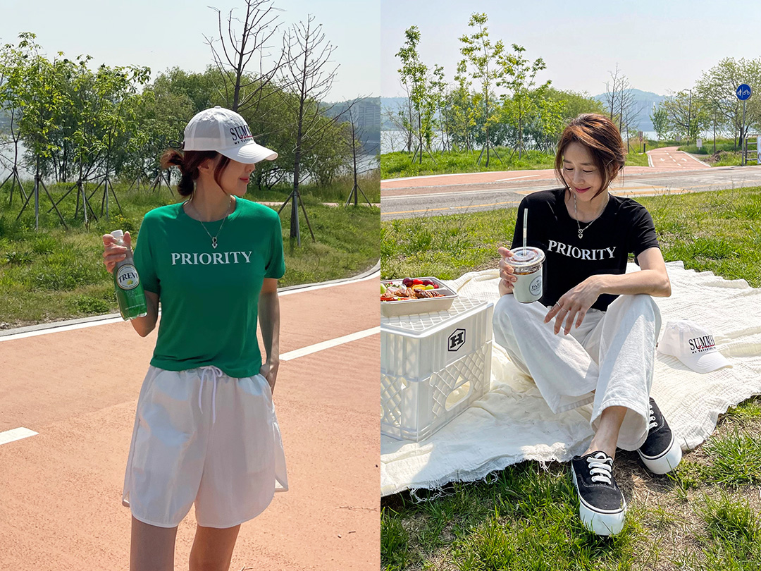 캐시프 나염반팔티