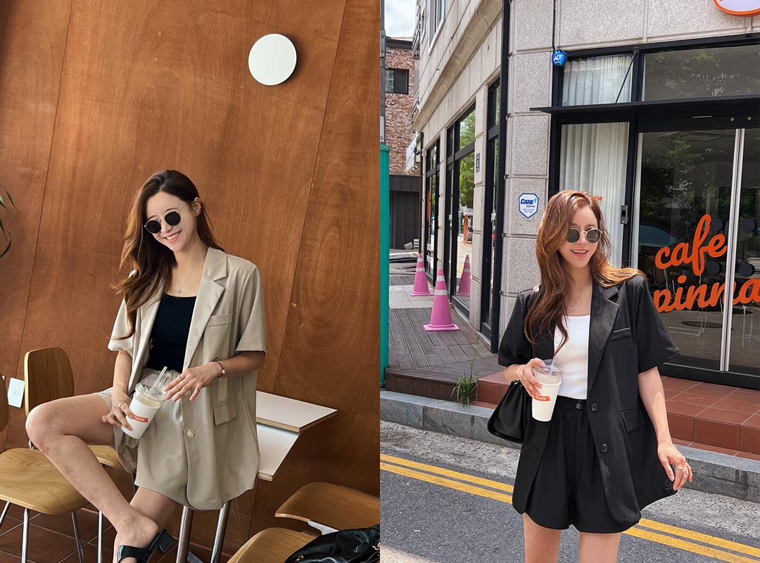 엔하픈 자켓숏팬츠세트