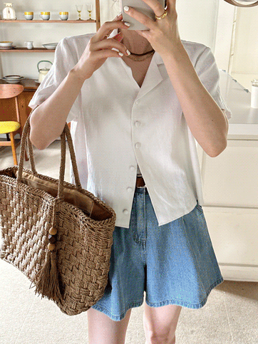 Chubby Linen Short-Sleeved Jacket (E05)