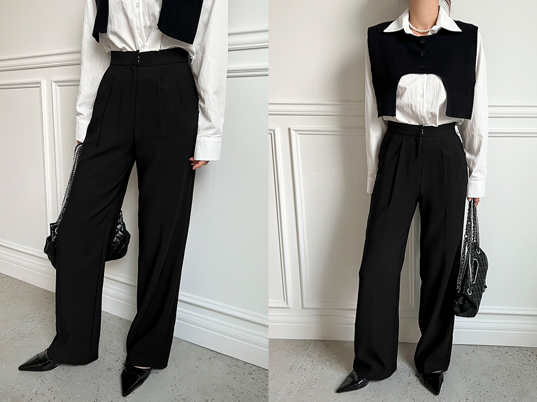 폴투버 핀턱슬랙스