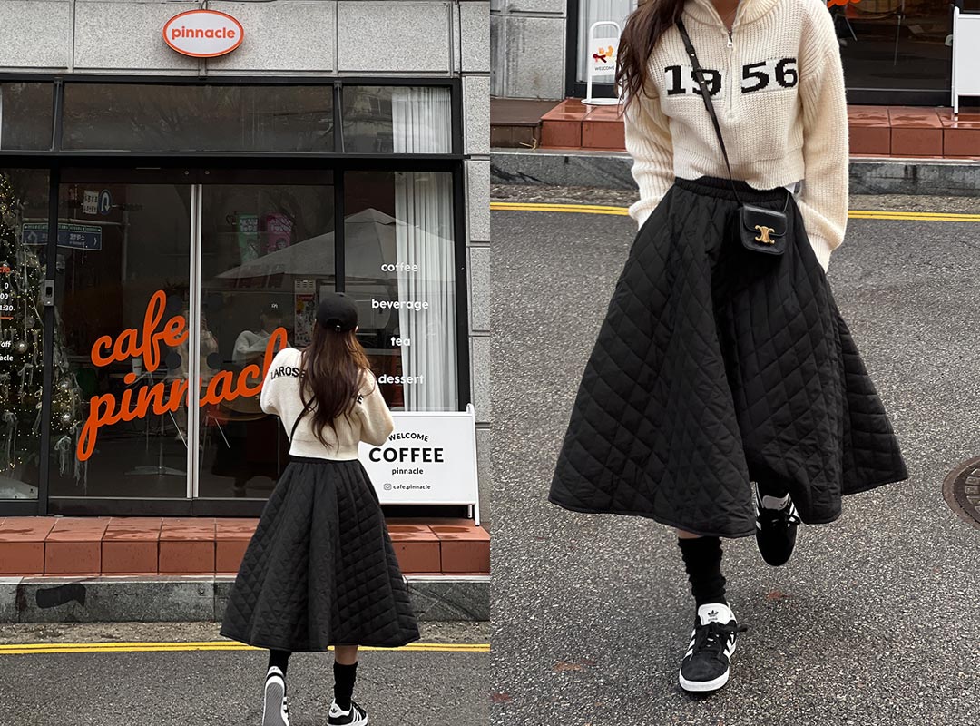 폴스코 누빔밴딩스커트