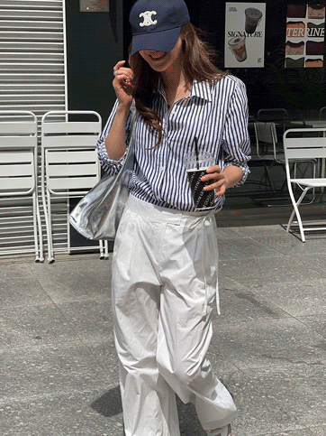 키인스 스트라이프셔츠