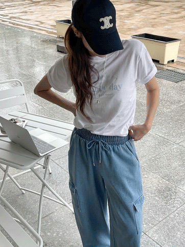 레닝클 나염반팔티
