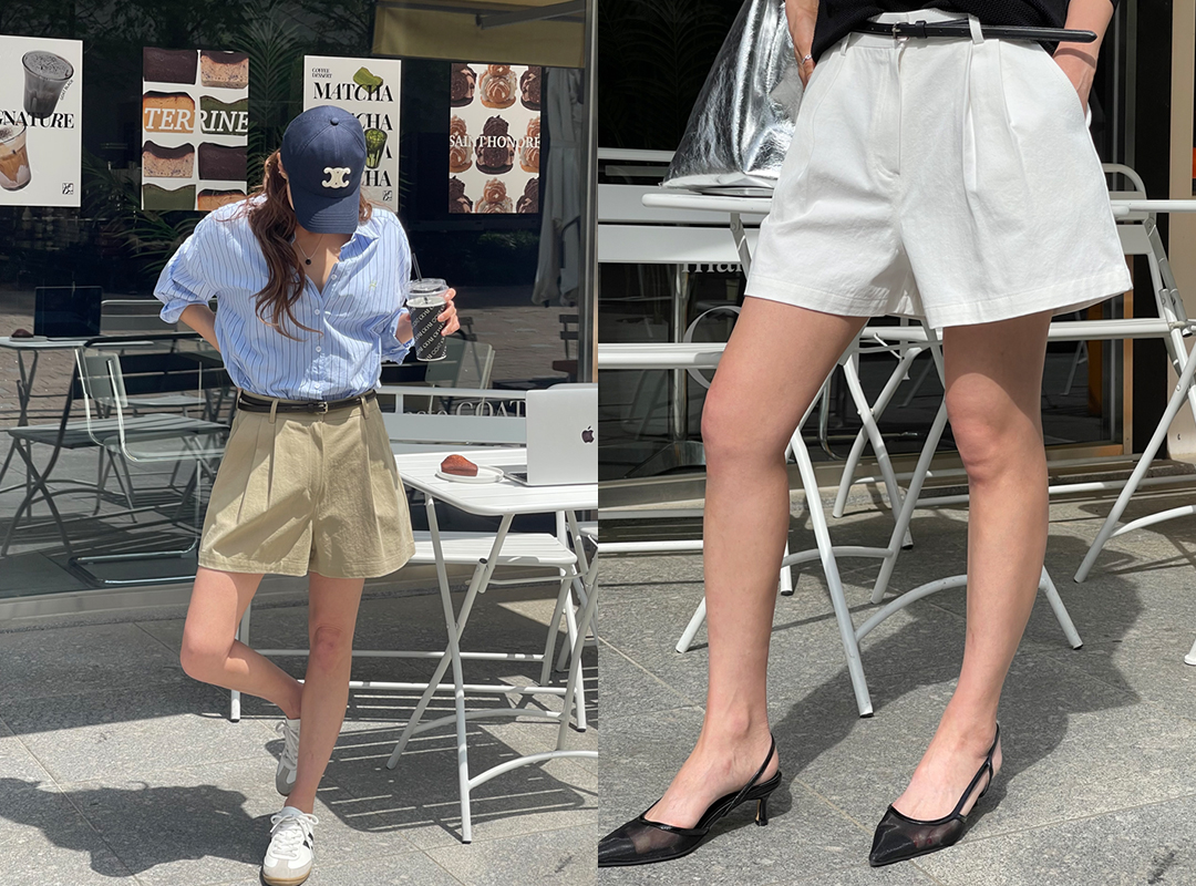 투인스 핀턱숏팬츠