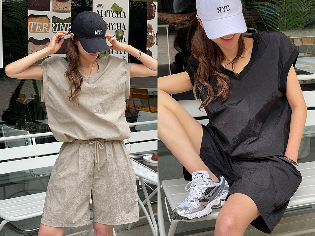 가넬토 브이넥나시팬츠세트