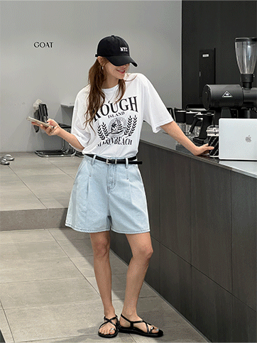 헤넌드 나염박시반팔티
