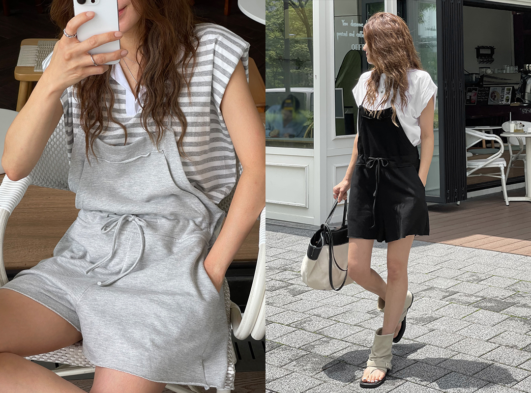 온바스 홀터넥숏점프수트