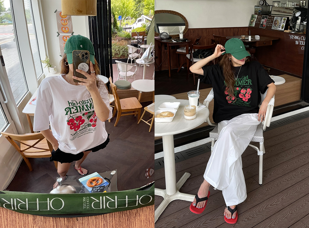 셀코브 나염반팔티