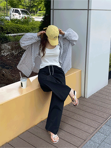 라토밀 오버핏체크셔츠