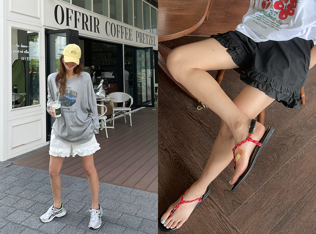 니엘피 밴딩프릴숏팬츠
