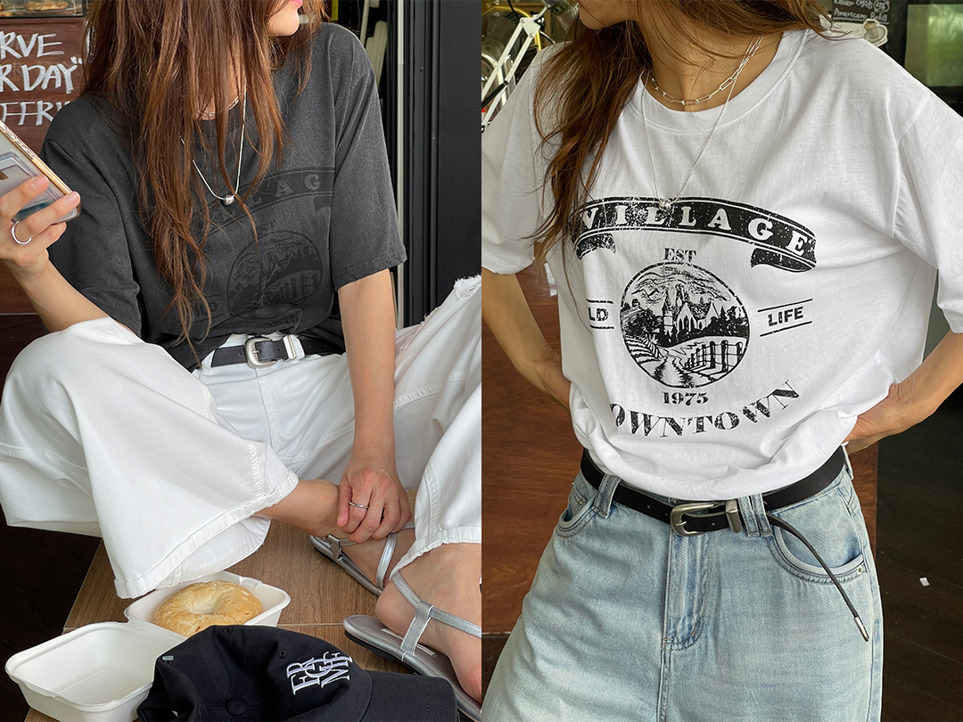 즈던코 나염반팔티