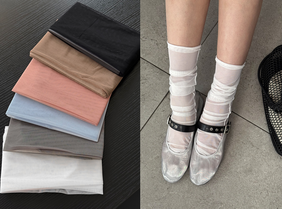 할디원 스판시스루니삭스