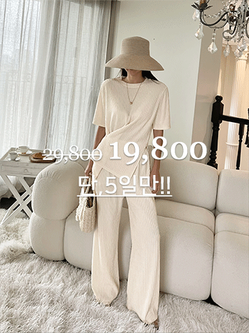 노슬코 주름반팔티팬츠세트