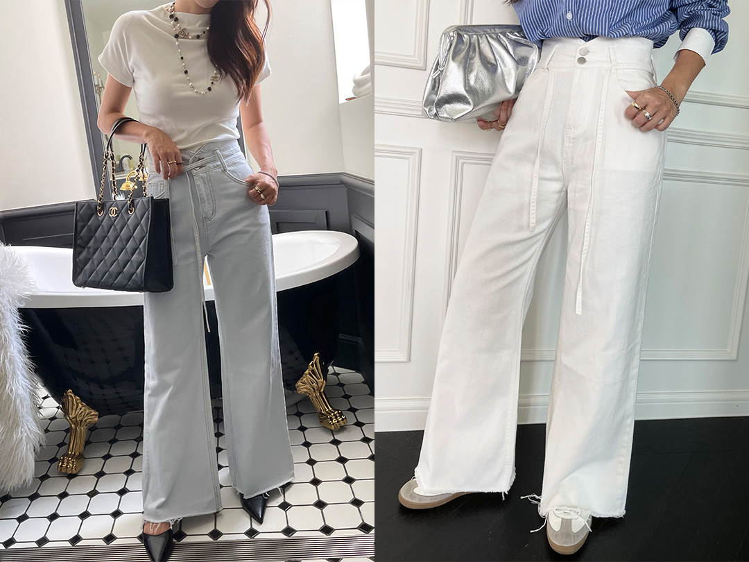 도넬오 끈부츠컷컷팅팬츠