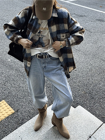 우온브 체크남방