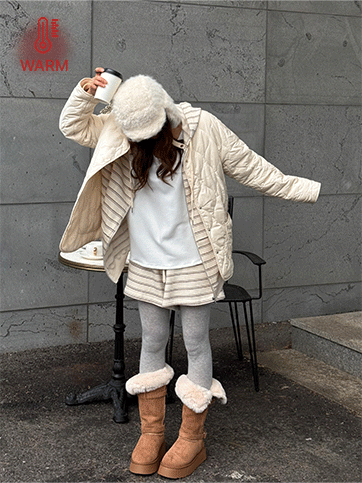 누엔버 퀼팅양털안감점퍼