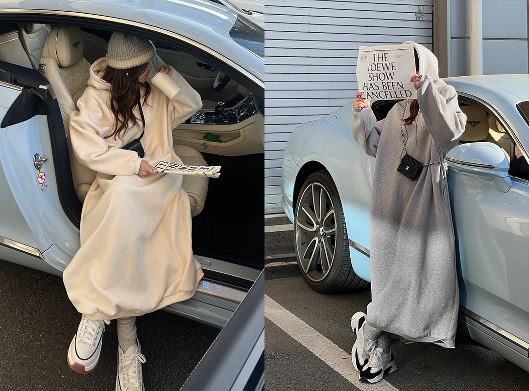 헤운브 양기모후드롱원피스