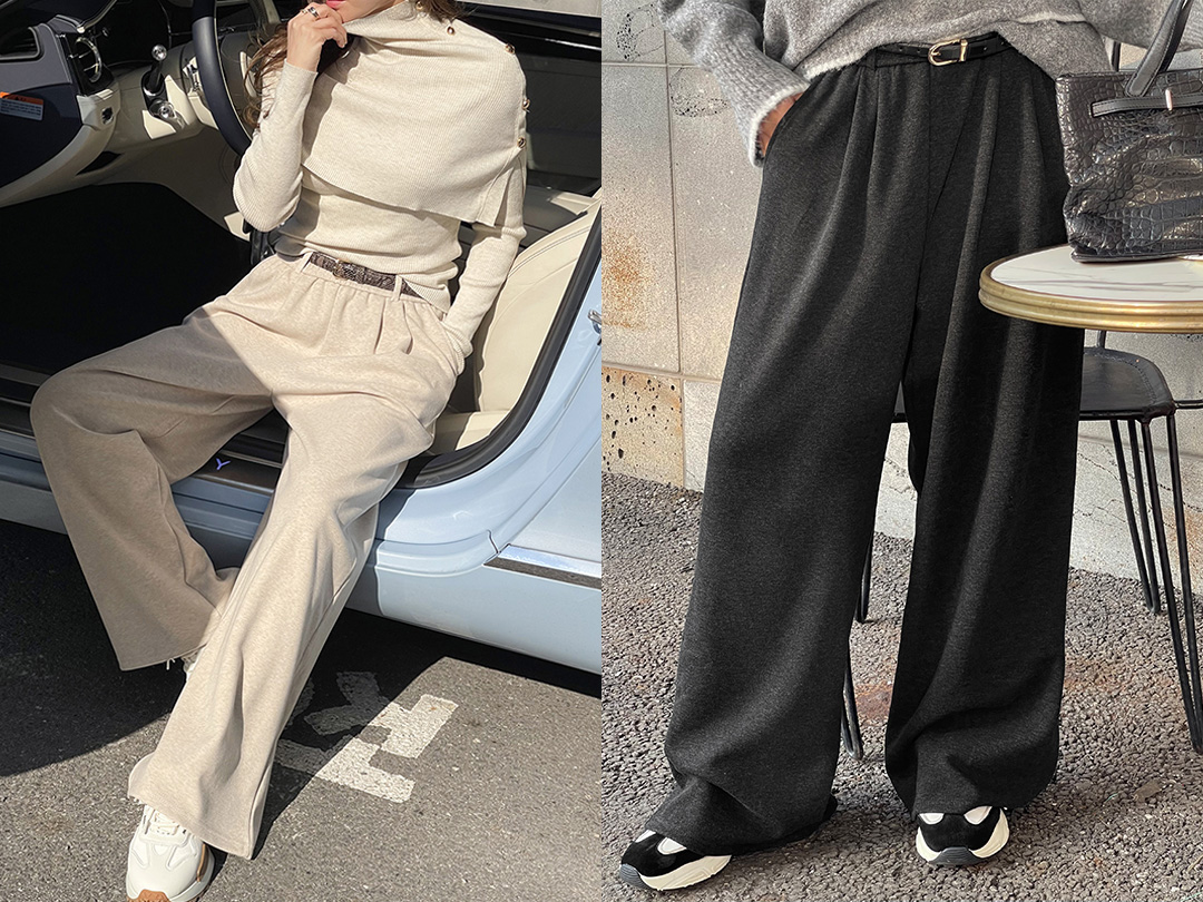 로텐츠 벨트기모밴딩팬츠