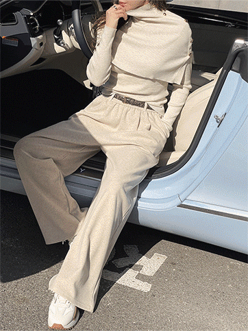 로텐츠 벨트기모밴딩팬츠