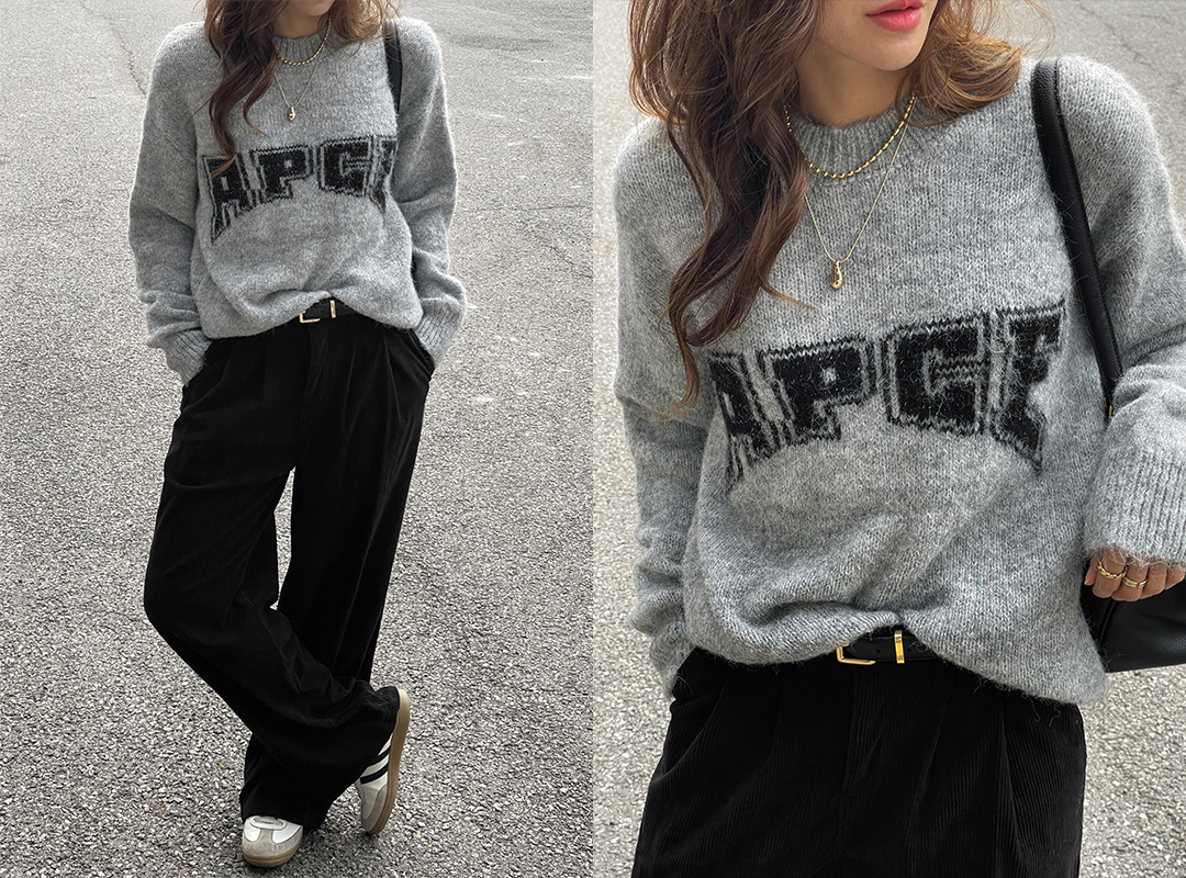 파부스 레터링니트