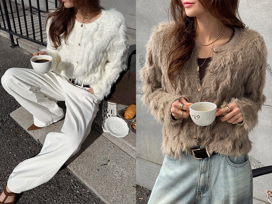 폴산크 깃털가디건