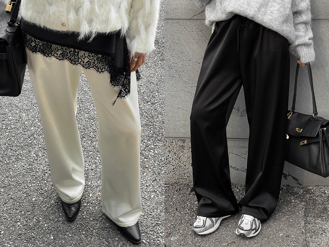 타메보 기모새틴밴딩팬츠