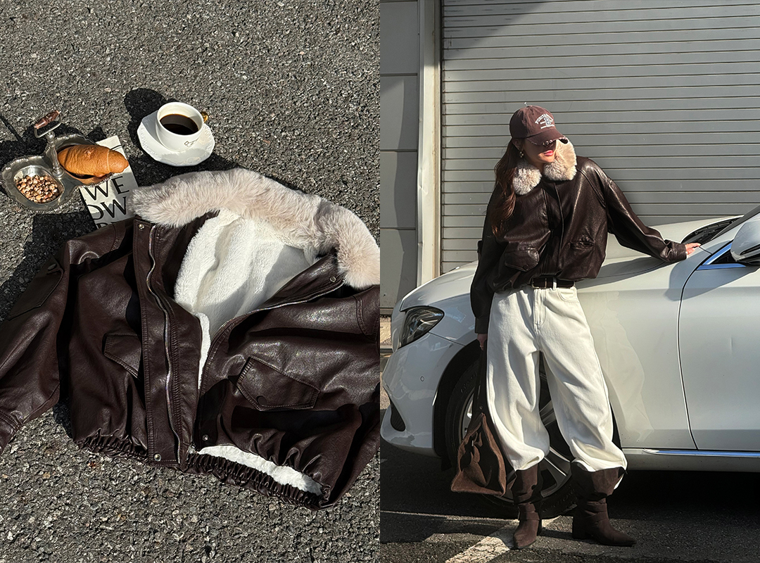 포리벨 안감퍼카라레더점퍼