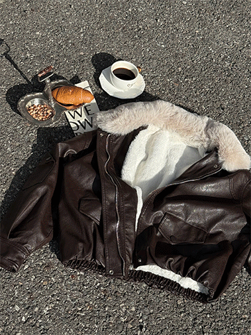 포리벨 안감퍼카라레더점퍼