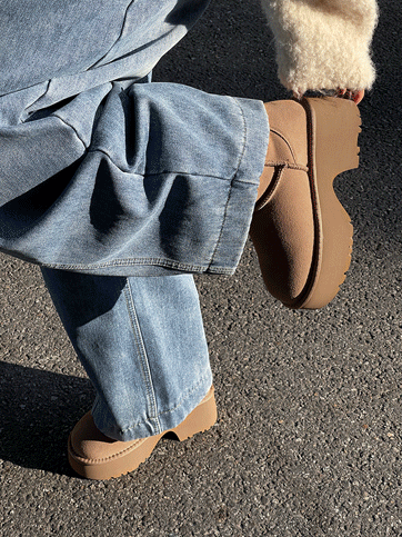 휴이보 소가죽플랫폼어그부츠