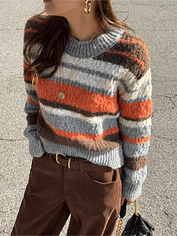 코반오 배색니트