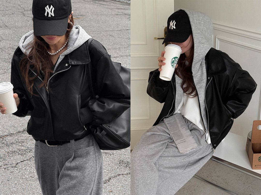 멘버드 안감퍼레더후드점퍼