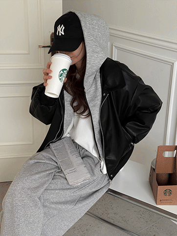 멘버드 안감퍼레더후드점퍼