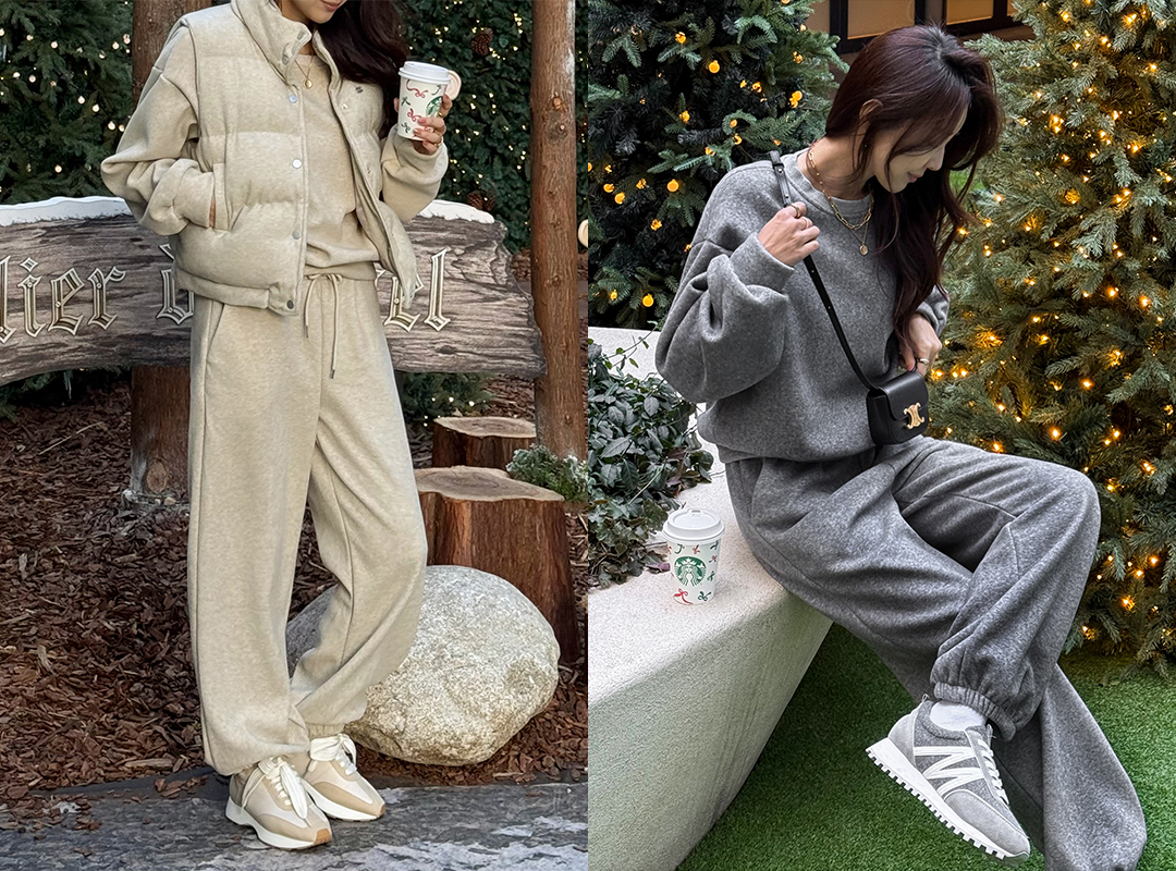 몬티카 기모트레이닝패딩베스트세트