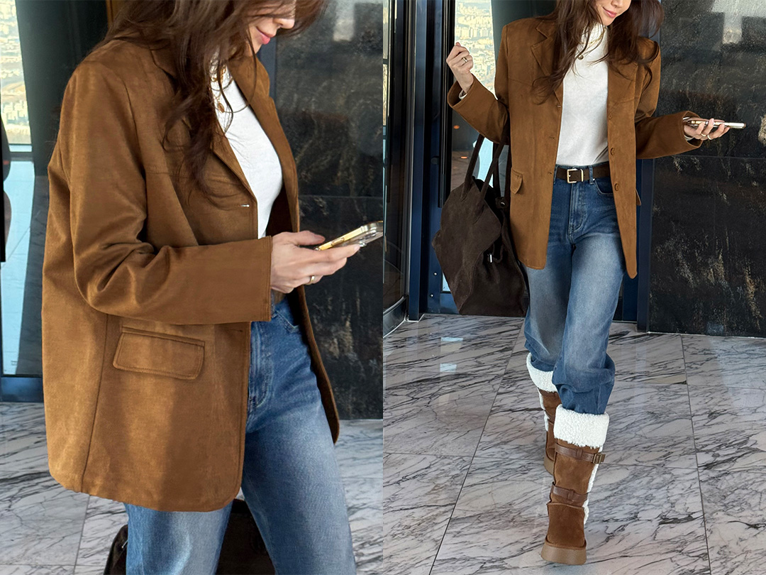 퍼브코 누빔스웨이드자켓