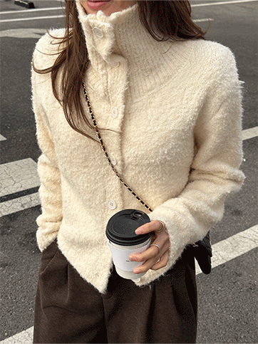 케인버 부클터틀넥가디건