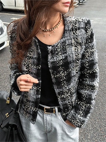 무아보 누빔트위드자켓