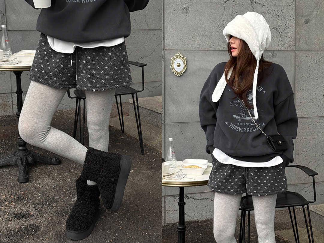 콘제브 양털밴딩숏팬츠